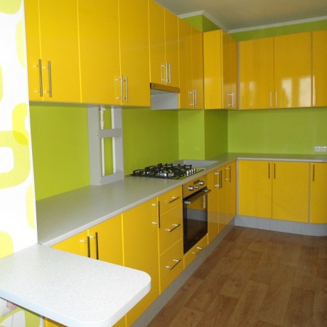 Кухня МДФ Желтый глянец
